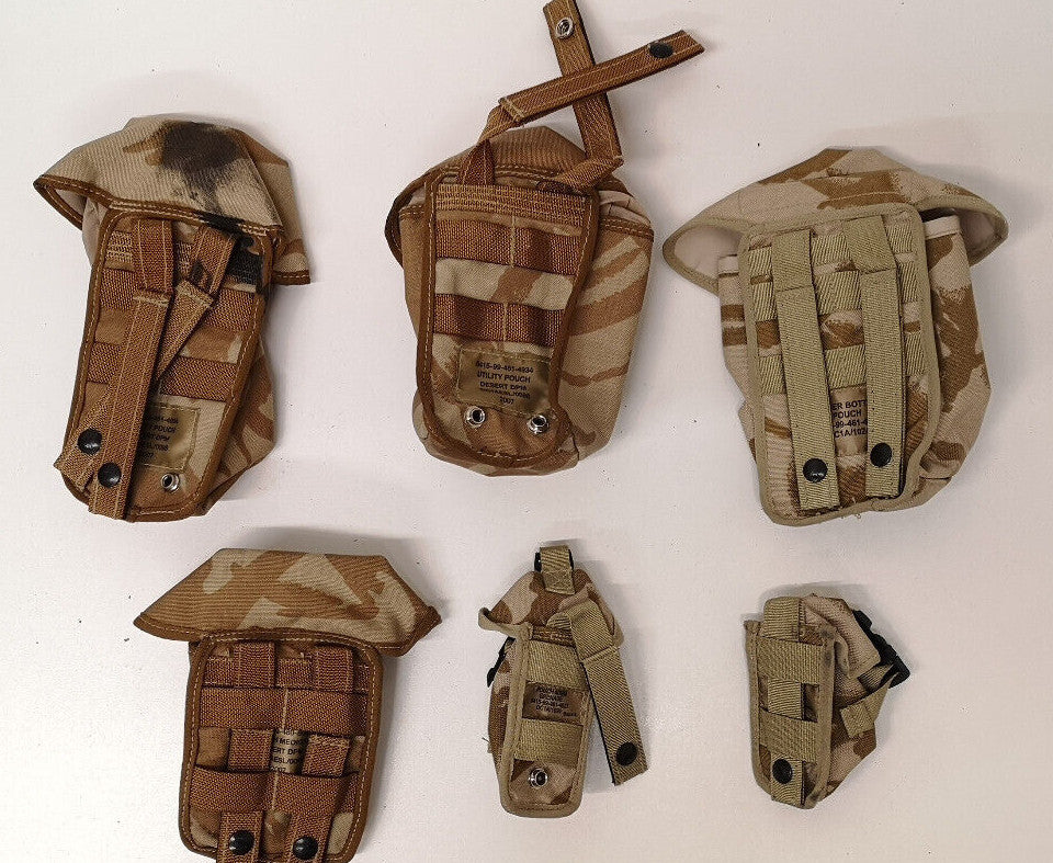 Desert Storm Camo Tactical Assault Vest Pouches Assorted Types Molle Style Used