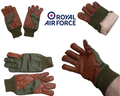 Aircrew Gloves RAF Royal Air Force & British Army 1980s Pattern Leather Palm Cotton Lined NOS