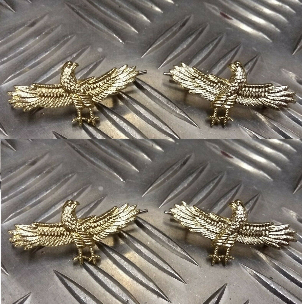 Mil-spec RAF Royal Air Force Wingspan Eagle Metal Badges 2 Pairs With Split Pins New