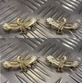 Mil-spec RAF Royal Air Force Wingspan Eagle Metal Badges 2 Pairs With Split Pins New