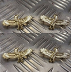 Mil-spec RAF Royal Air Force Wingspan Eagle Metal Badges 2 Pairs With Split Pins New