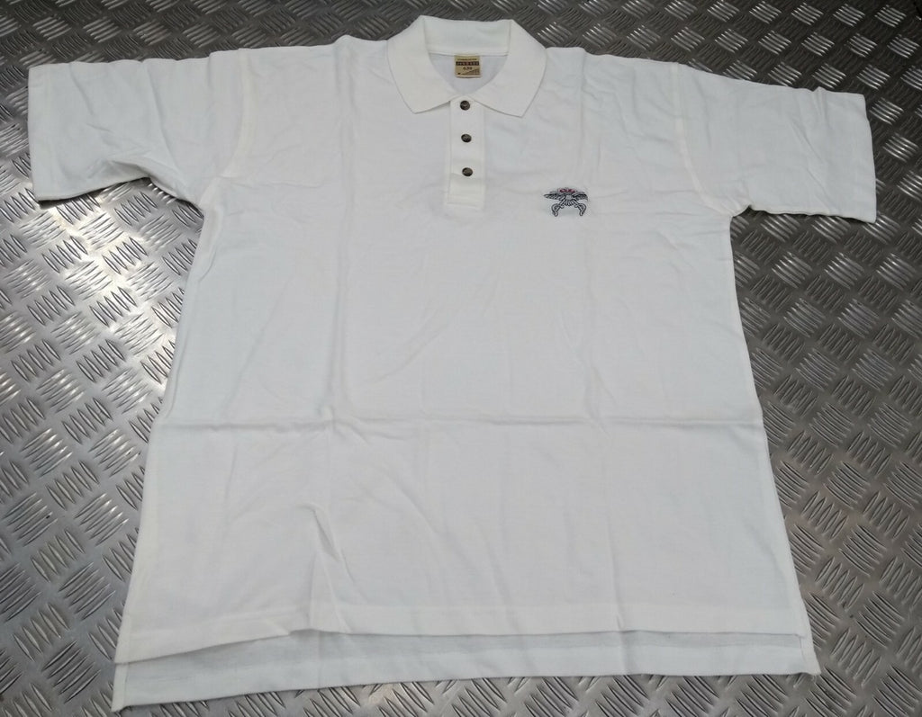 RAF Royal Air Force PTI White Polo T Shirt with Jerzees Physical Training Instructor Logo