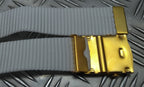 Naval White Belt Ribbed Nylon High Sheen Roll Buckle Issue upto 42"