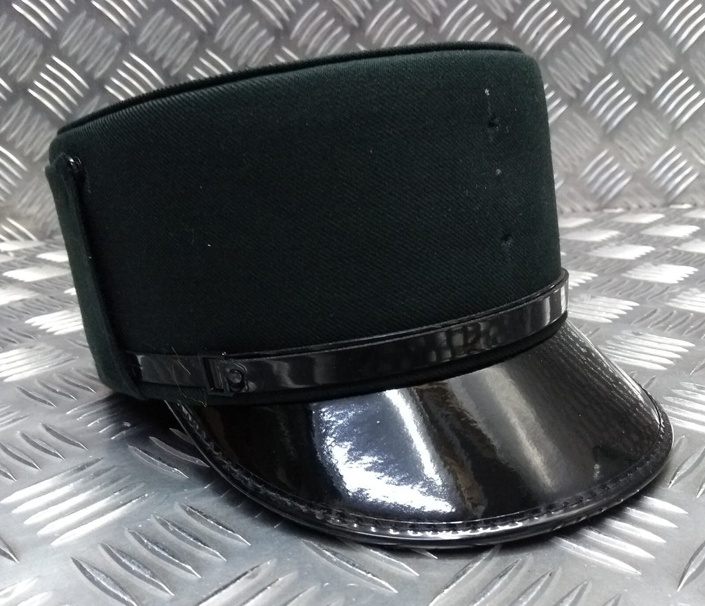 Female Dress Hat Bottle Green Woman's Uniform Visor Peak Cap With Chinstrap