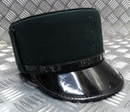 Female Dress Hat Bottle Green Woman's Uniform Visor Peak Cap With Chinstrap