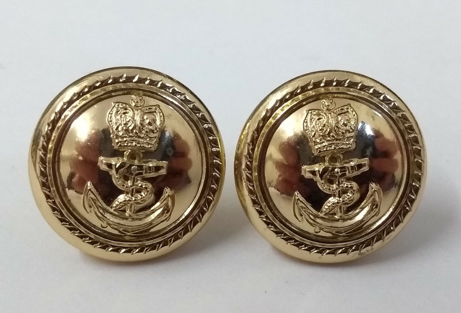Genuine British Royal Navy RN Officers Rope Edge Dress Buttons 16.5mm ASBT185