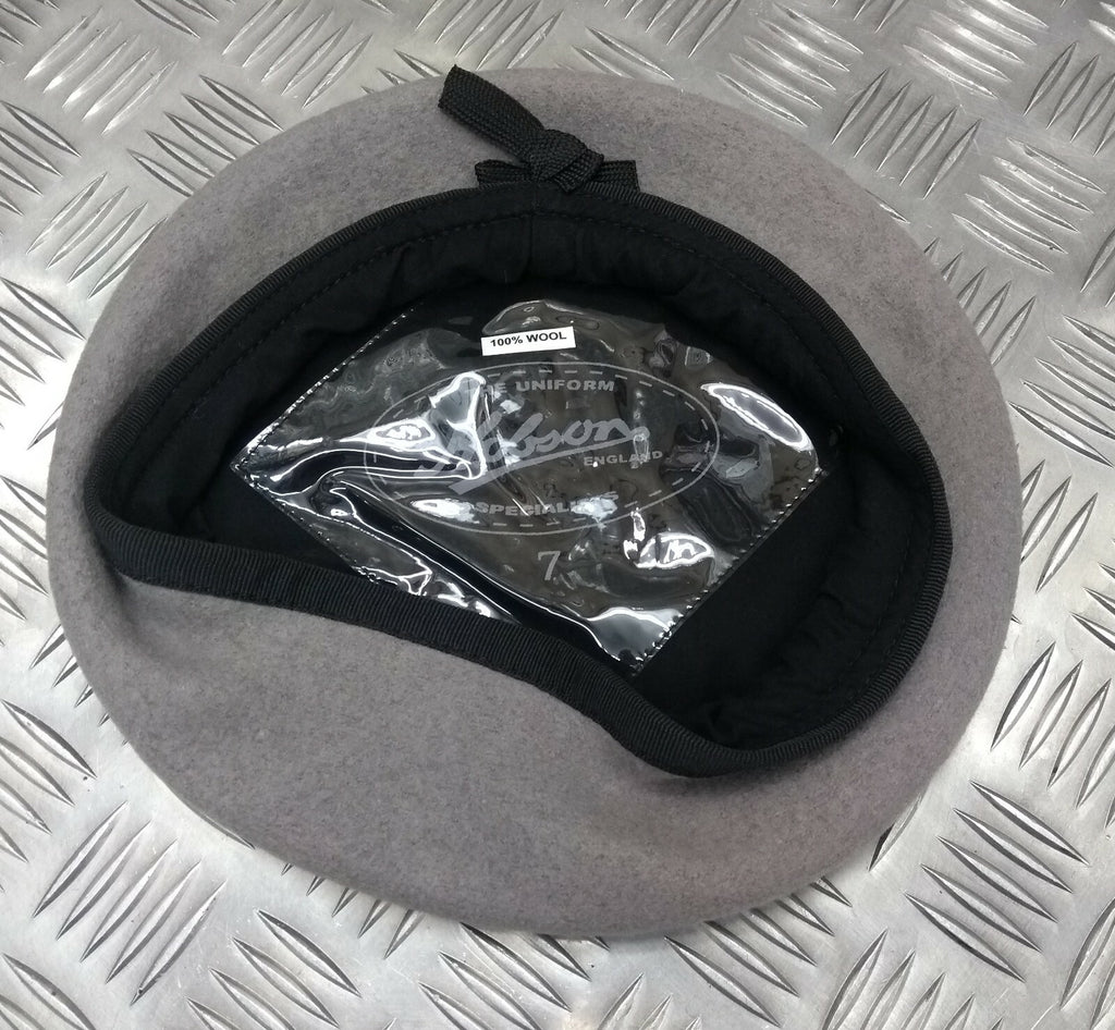 Light Grey Beret Service Dress Hobson of London Mil-Spec Lined Wool Old Stock