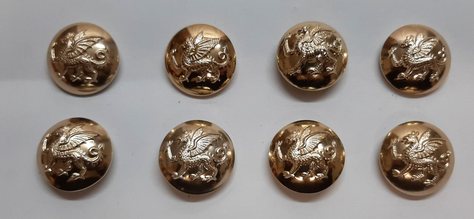 RRW Medium Buttons British Royal Regiment of Wales Insignia 30L No1/2 Dress X8