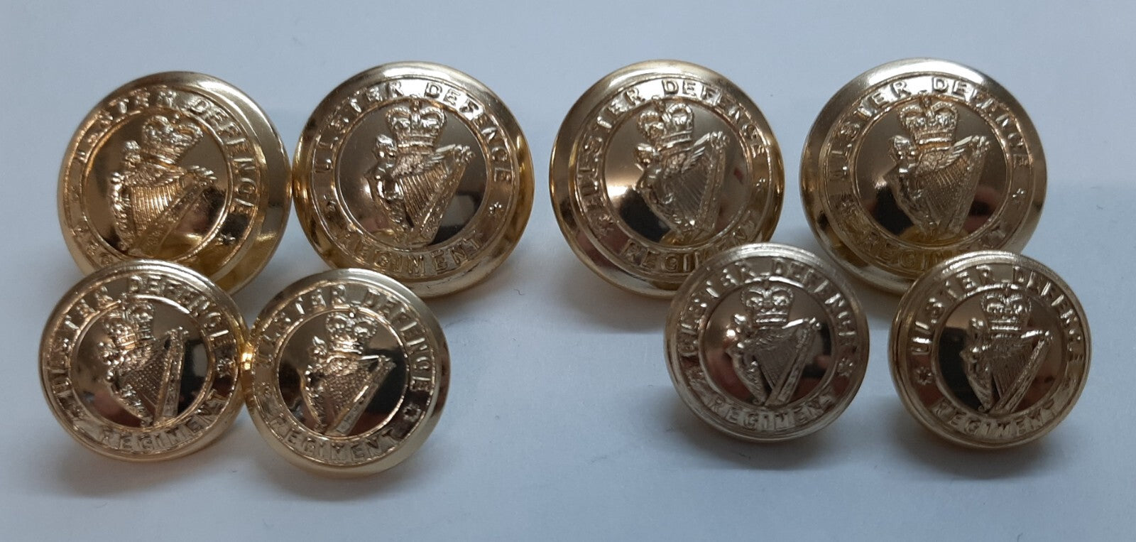 UDR Army Buttons British Ulster Defence Regiment Queens Crown Insignia X8