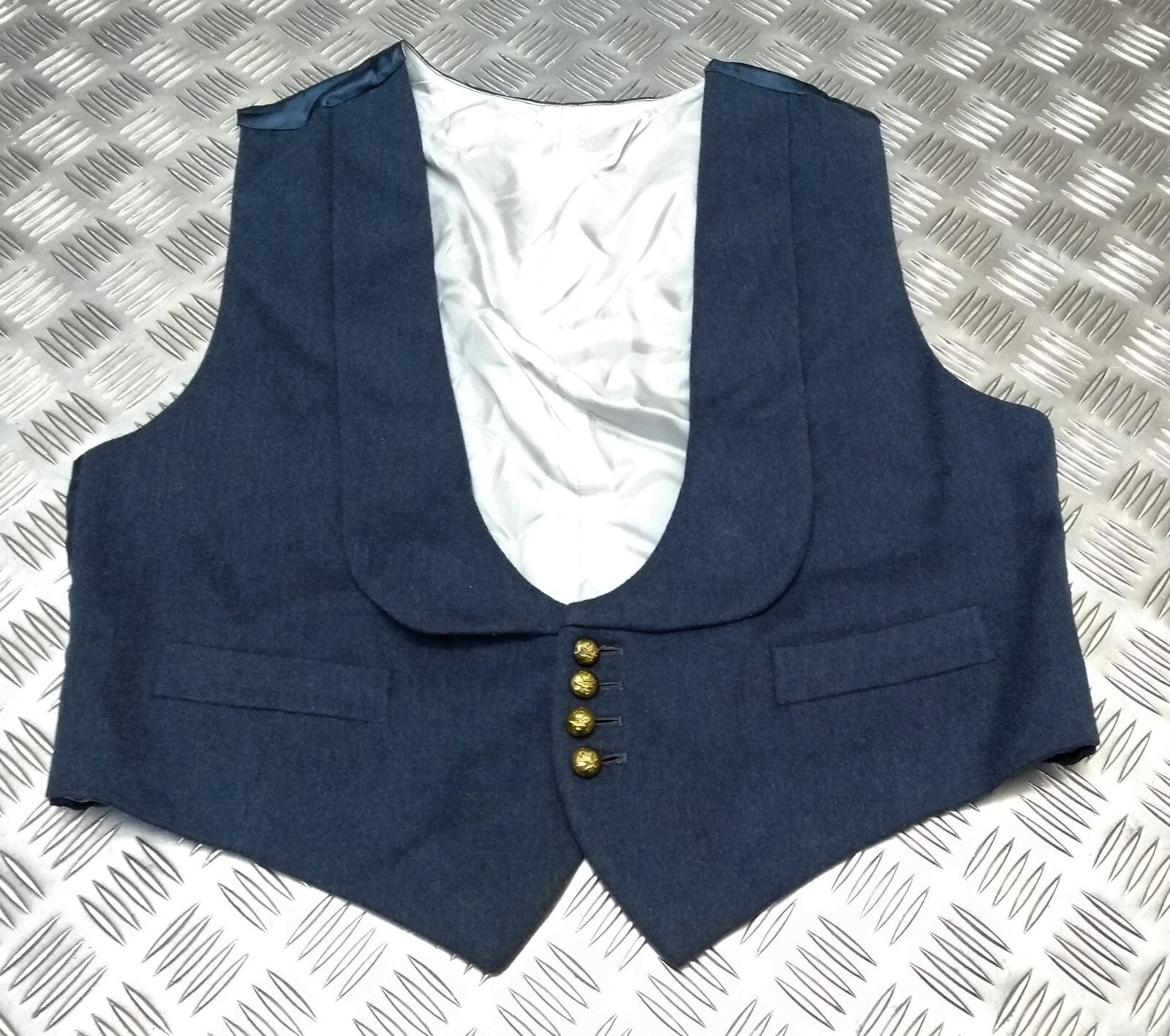 RAF Royal Air Force Vintage Waistcoat Airforce Blue Grey Colour Mess Dress