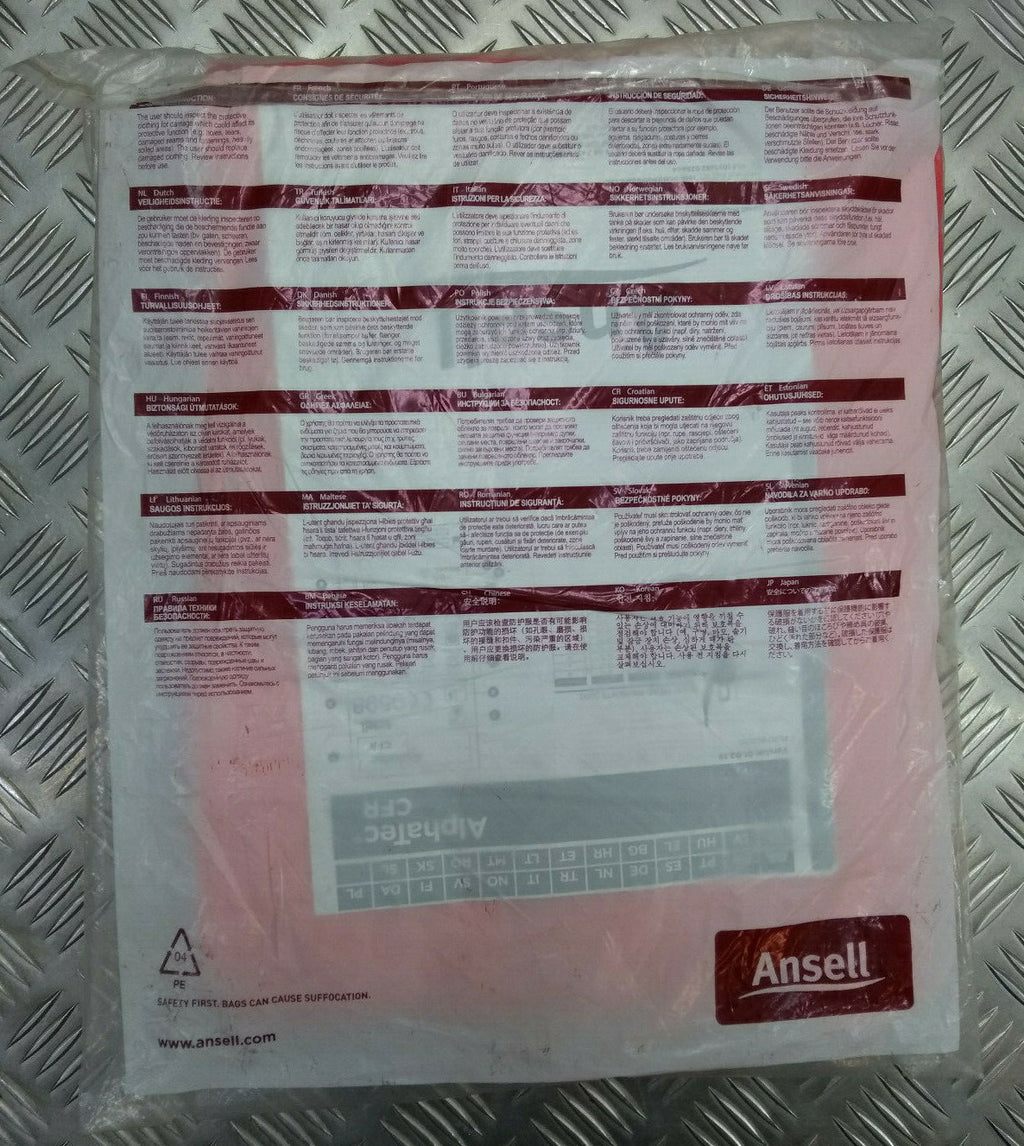 Ansell AlphaTec CFRT Model 111 Red Flame-Retardant Chemical Coverall