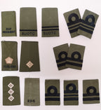 Olive Drab Green Rank Slides Various Ranks Regiments Services - Used