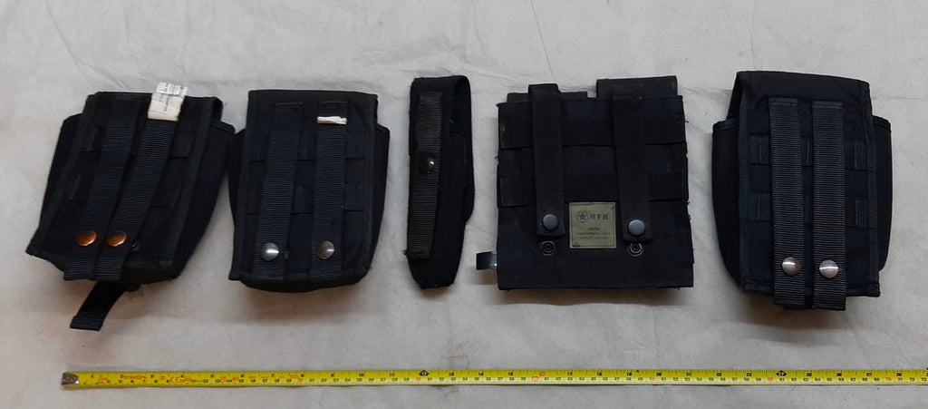 Black MOLLE Pouches Various Utility Ammo Baton Joblot of 5 Assorted Brands
