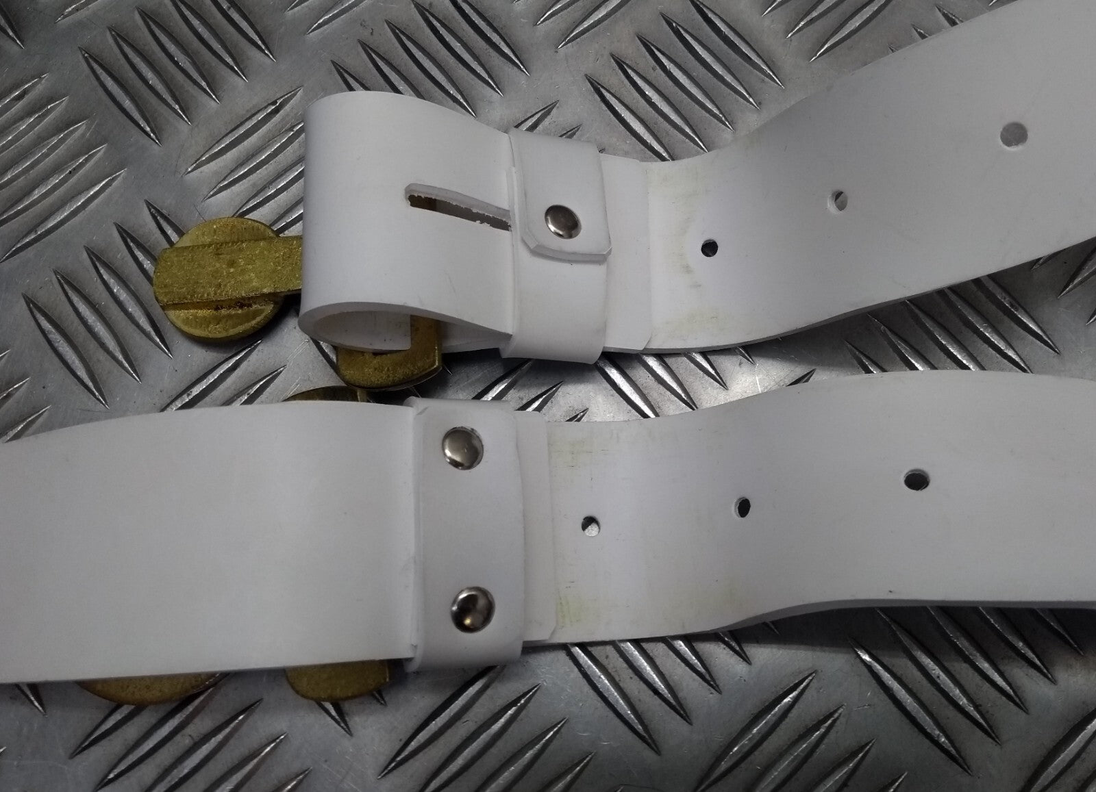 Vintage Air Belt White Pattern & Buckle Incomplete