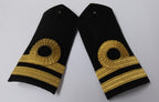 Naval Officers Lieutenant Uniform Shoulder Boards Epaulette Black & Gold Detail
