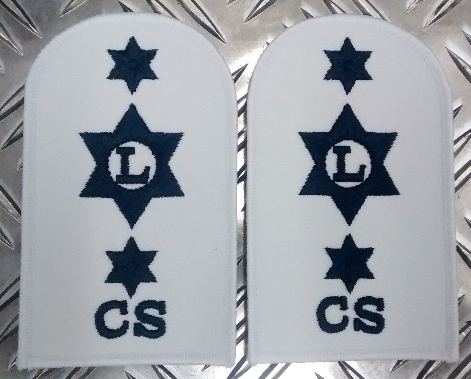 Genuine Pair of Royal Navy RN Logistics Catering Service LR Patches/Badges-NEW