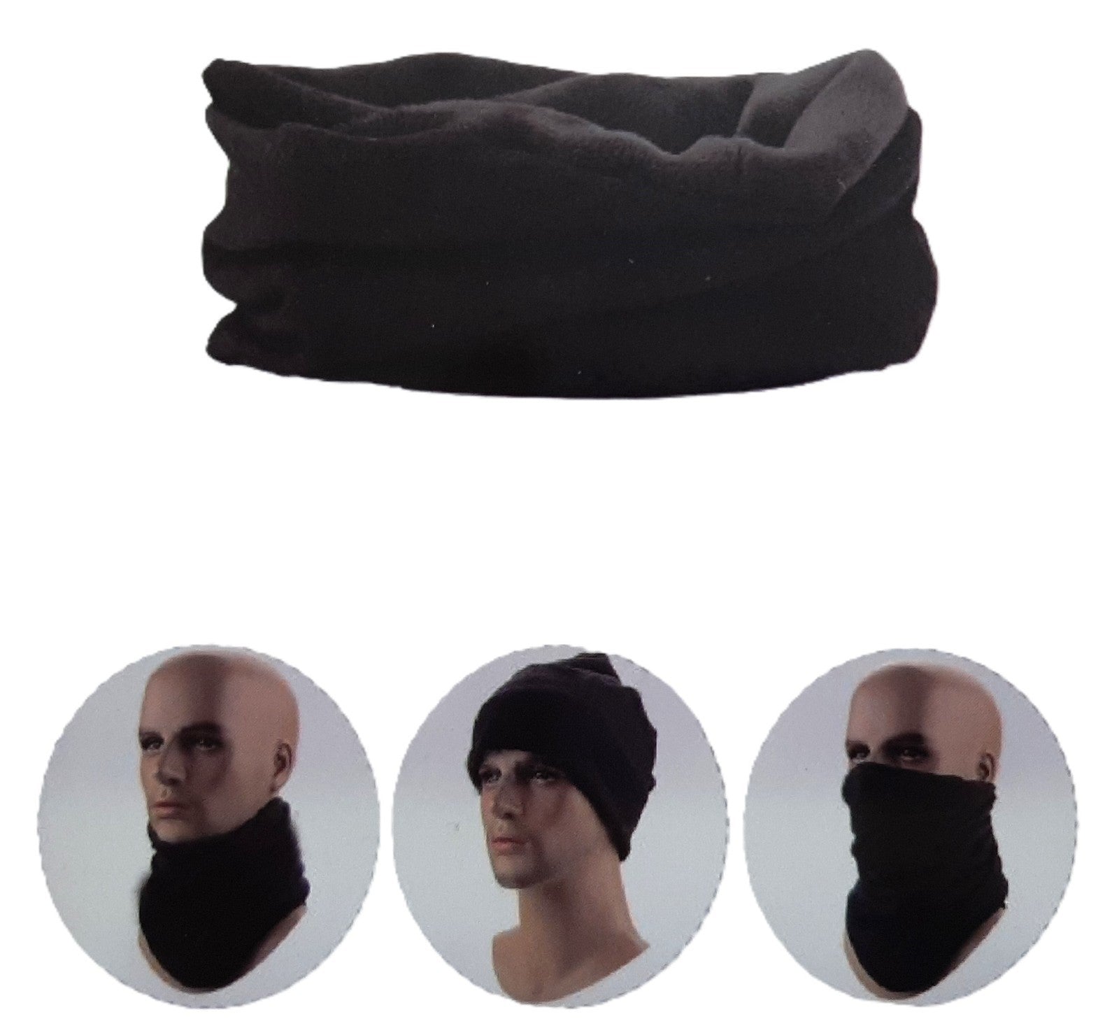 Snood Cap Comforter Thermal Neck Warmer Head Scarf Stealth Black Face Mask NEW