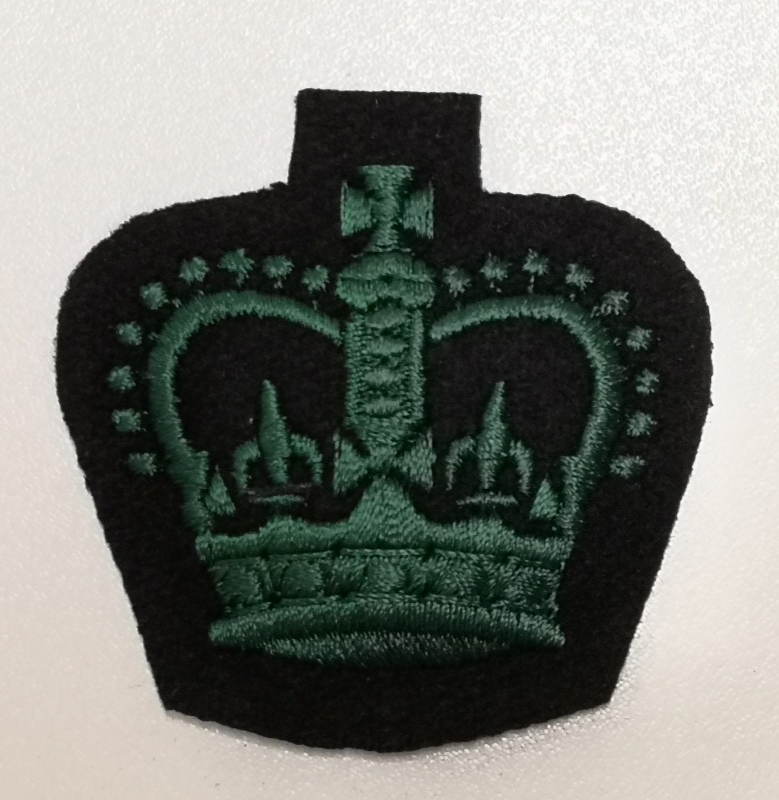 Warrant Officer Class 2 (WO2) Large Crown Rank Badge Royal Irish Regiment