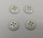 Genuine Vintage Issue 4 Hole Plastic Buttons Naval White x4 16.5mm 27L