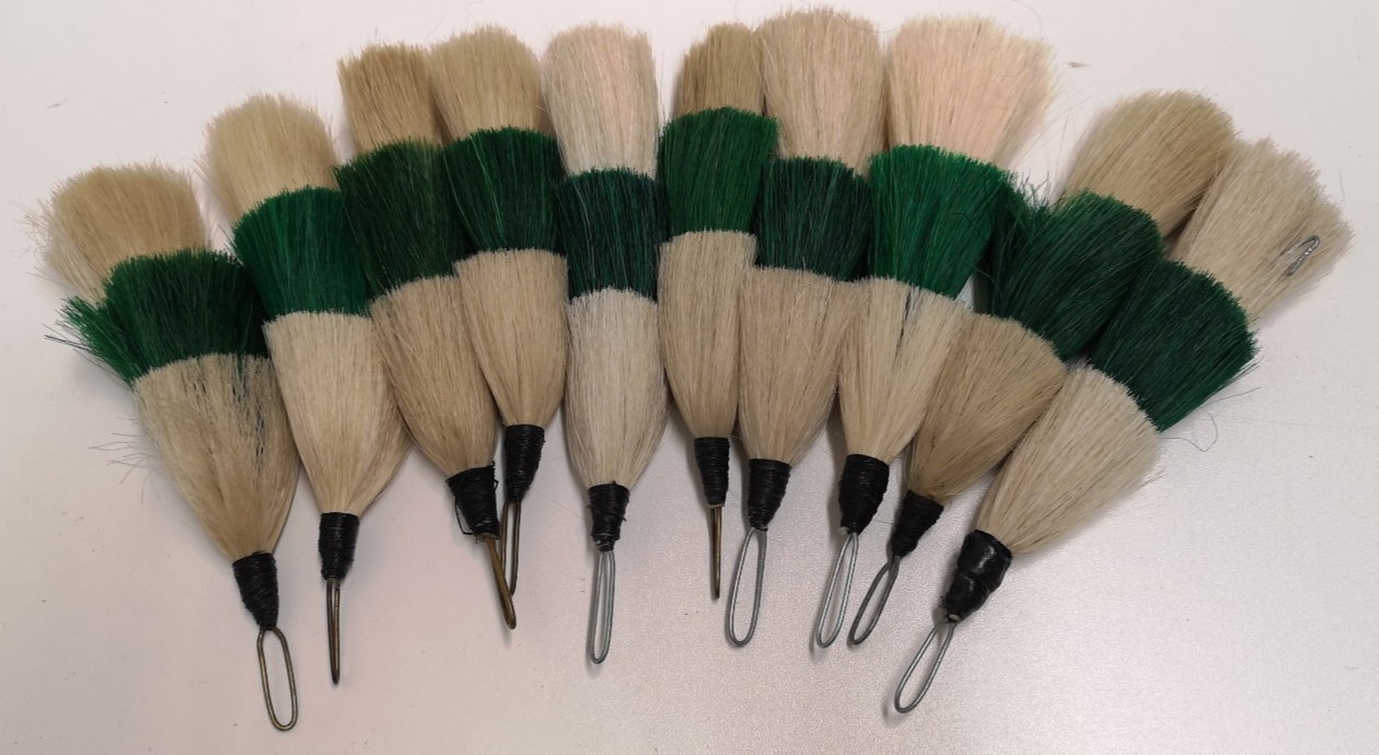 Welsh Guards Other Ranks Horse Hair White & Green Plume / Hackle