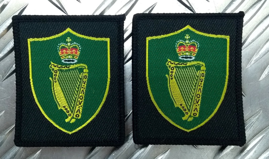 Harp & Crown Cloth Arm Badge Made in England Insignia X2