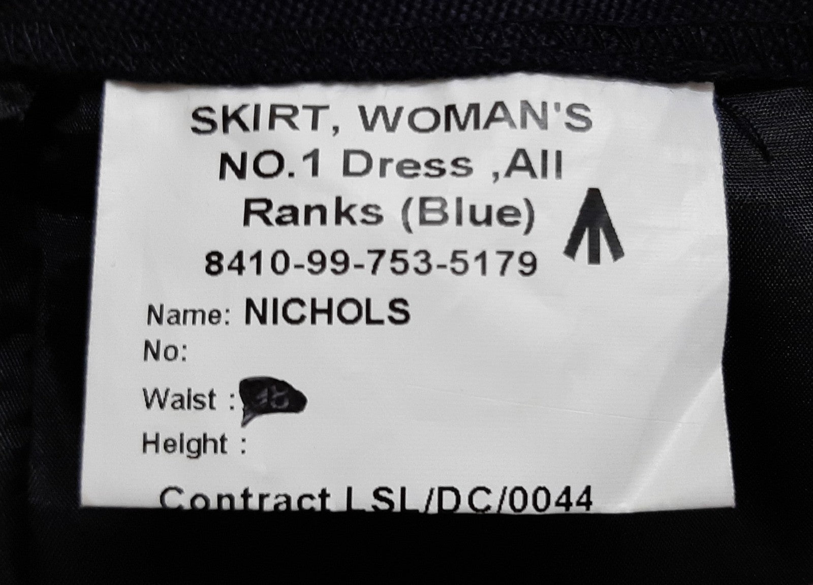 No1 Skirt British Dress All Ranks (Blue) Waist 86cm