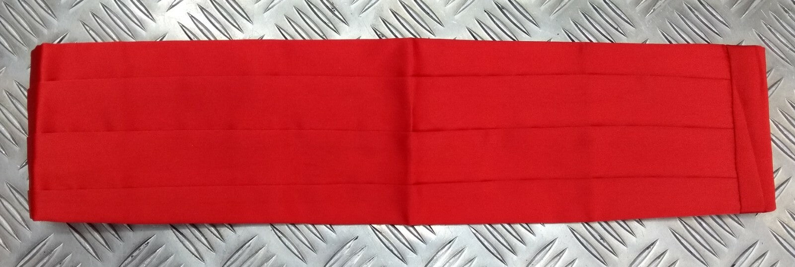 Genuine Vintage British Made Scarlet Red Pleated Mess Dress Cummerbund 36" X 4¼"