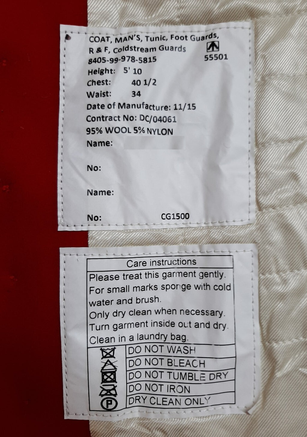 British Army Coldstream Red Tunic FG Ceremonial Jacket Medium