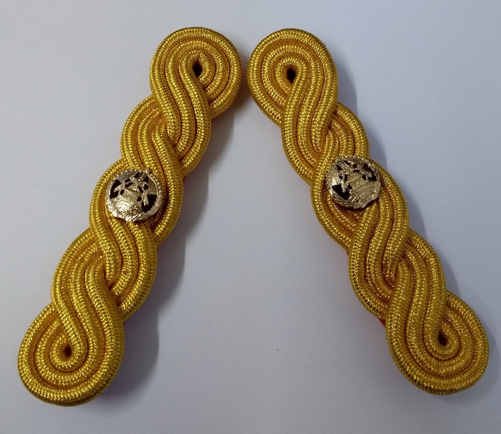 Major Shoulder Cords Ceremonial Wire Cord Shoulder Epaulettes & Rank Pips