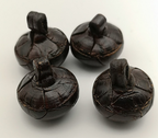 Royal Scots Leather Buttons Offc. Dark Brown Half Ball Dome 34L x4