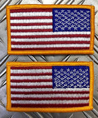 US / American USA Flag Shoulder Reversed x 2- NEW