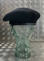 Genuine British Toye Kenning & Spencer Black Wool Lined Beret No Badge Size 48cm