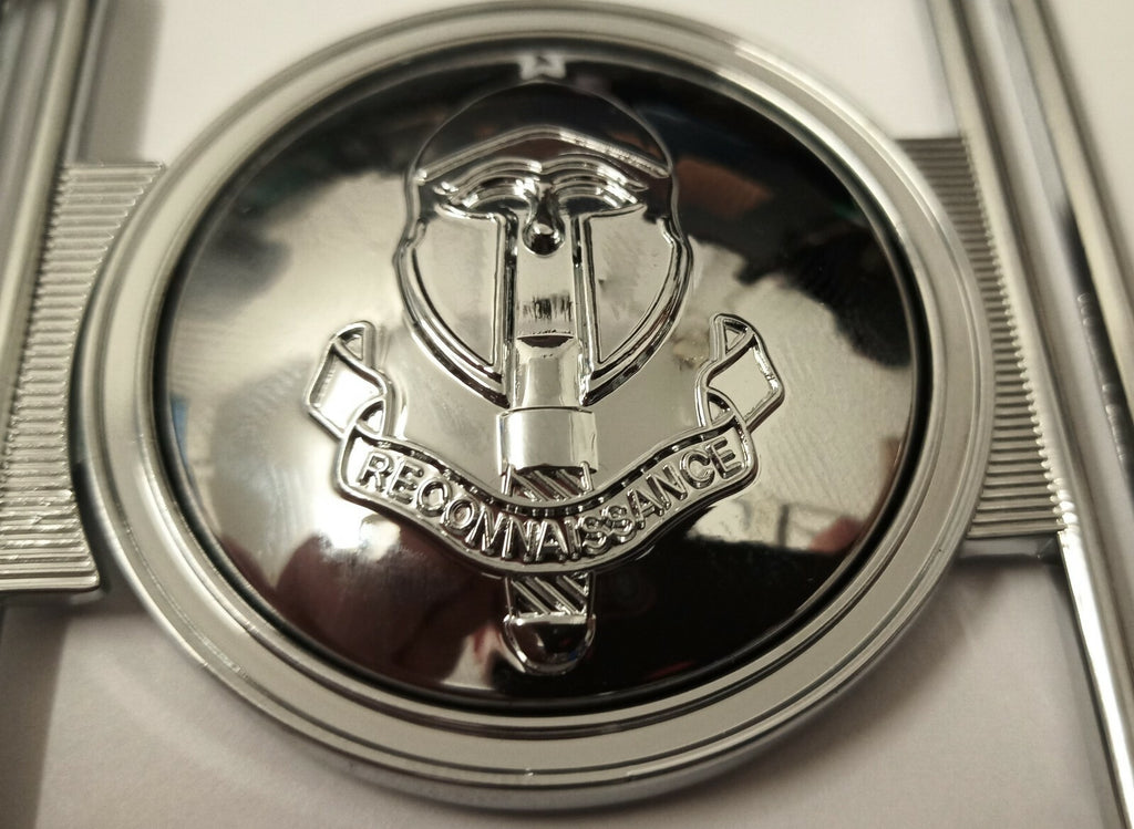 Genuine British Army Special Reconnaissance Regiment Chrome Belt Buckle SRR NEW
