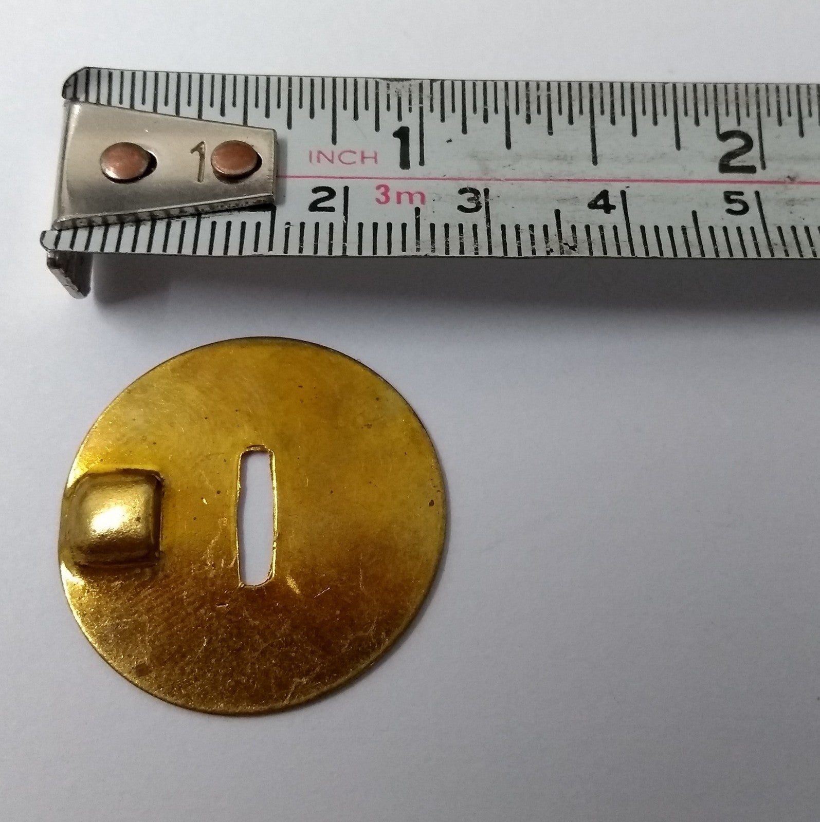 Genuine Vintage Round Brass Type Button Backing Plates X 1 Pair