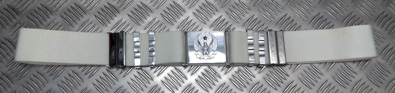 Abu Dhabi Belt White Nylon With Buckle For Ceremonial & Parade Duties