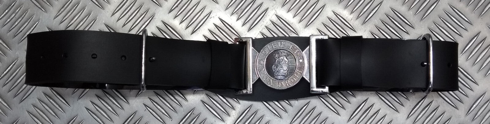 Issue Belt Parade PVC Black Vinyl With "DIEU ET MON DROIT" Buckle