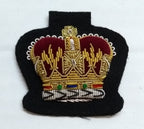 Warrant Officer Crown No1 WO 2 Black British Army Hand Embroidered Arm Patch