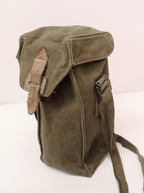 Vintage Belgian Army Canvas Shoulder Satchel Bag Gas Mask Heavy Duty Webbing