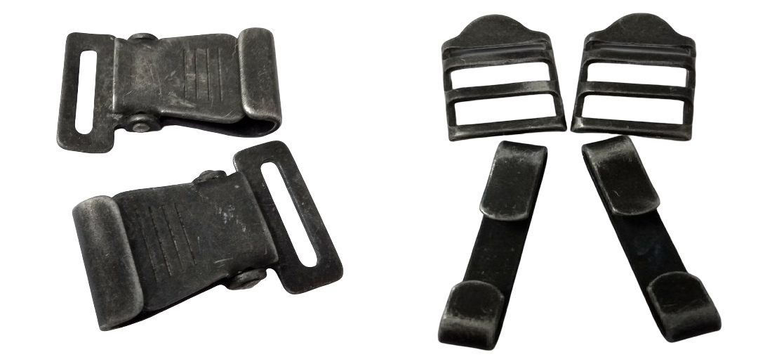 Vintage Issue Webbing Belt Buckles, Stays & Snap Hooks