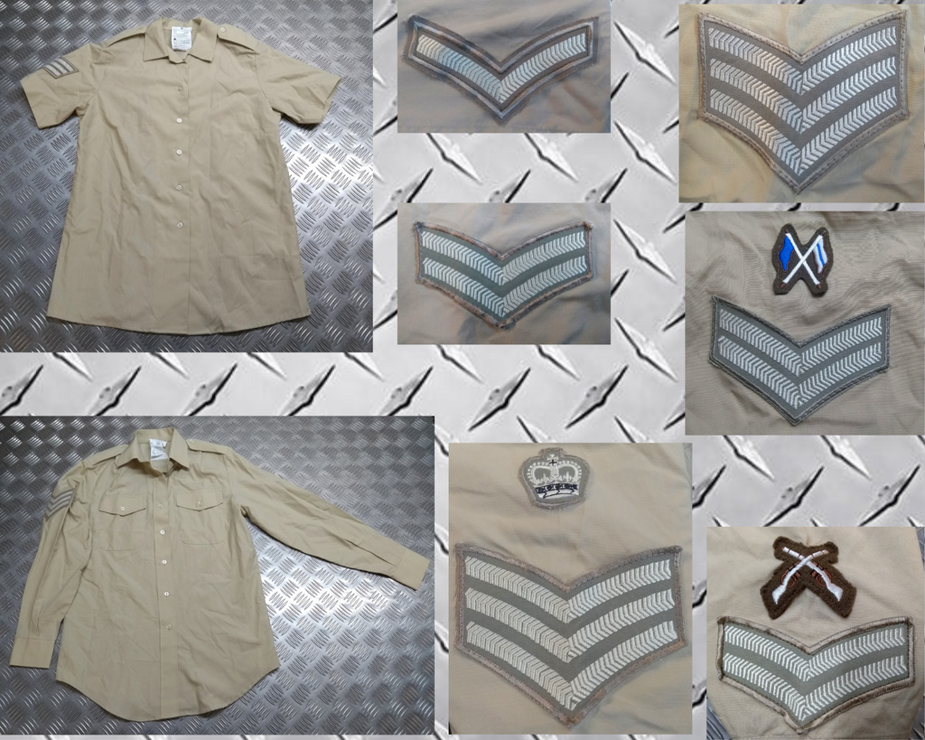 British Army FAD FAWN Shirt Blouse Woman's No2 Dress With Patches / Badges
