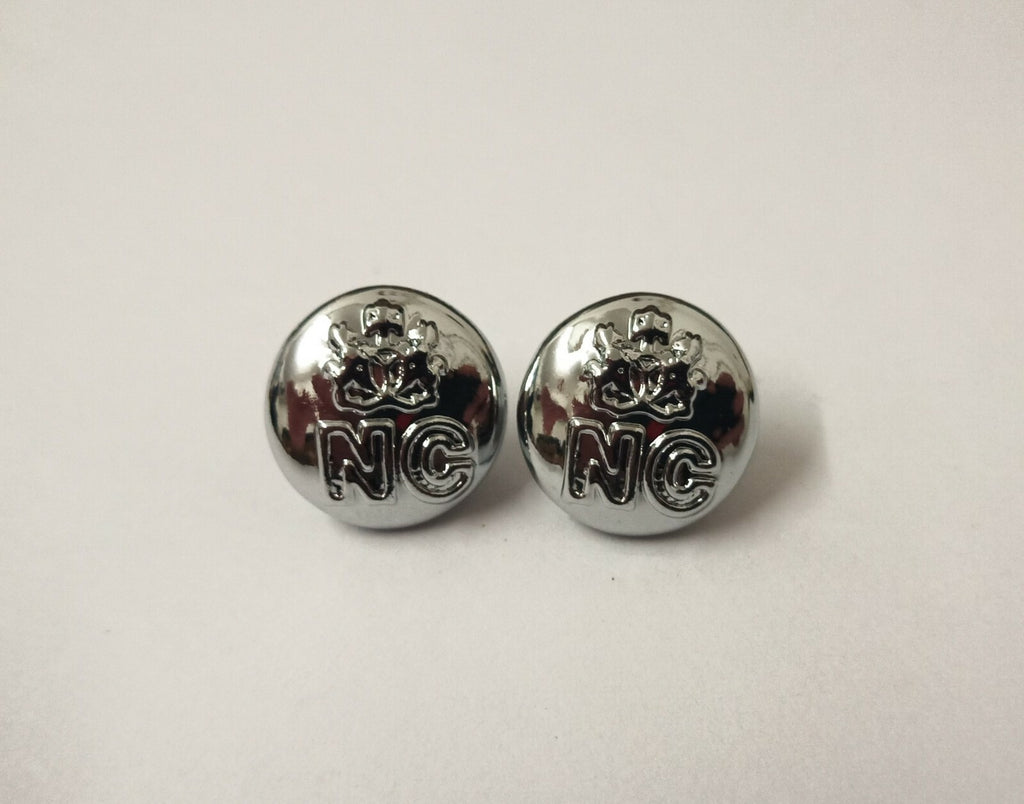 Nigerian Forces Unity NC Crest Insignia Ringed Silver Buttons 12mm V0198 X6