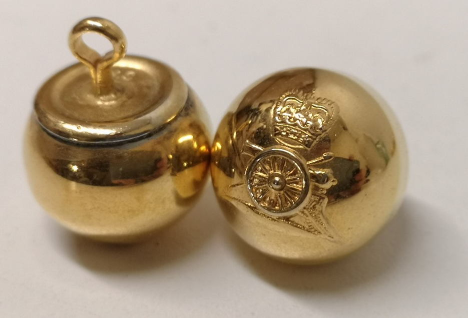 Royal Horse Artillery RHA Full Ball Gold Coloured Ceremonial Buttons 25L