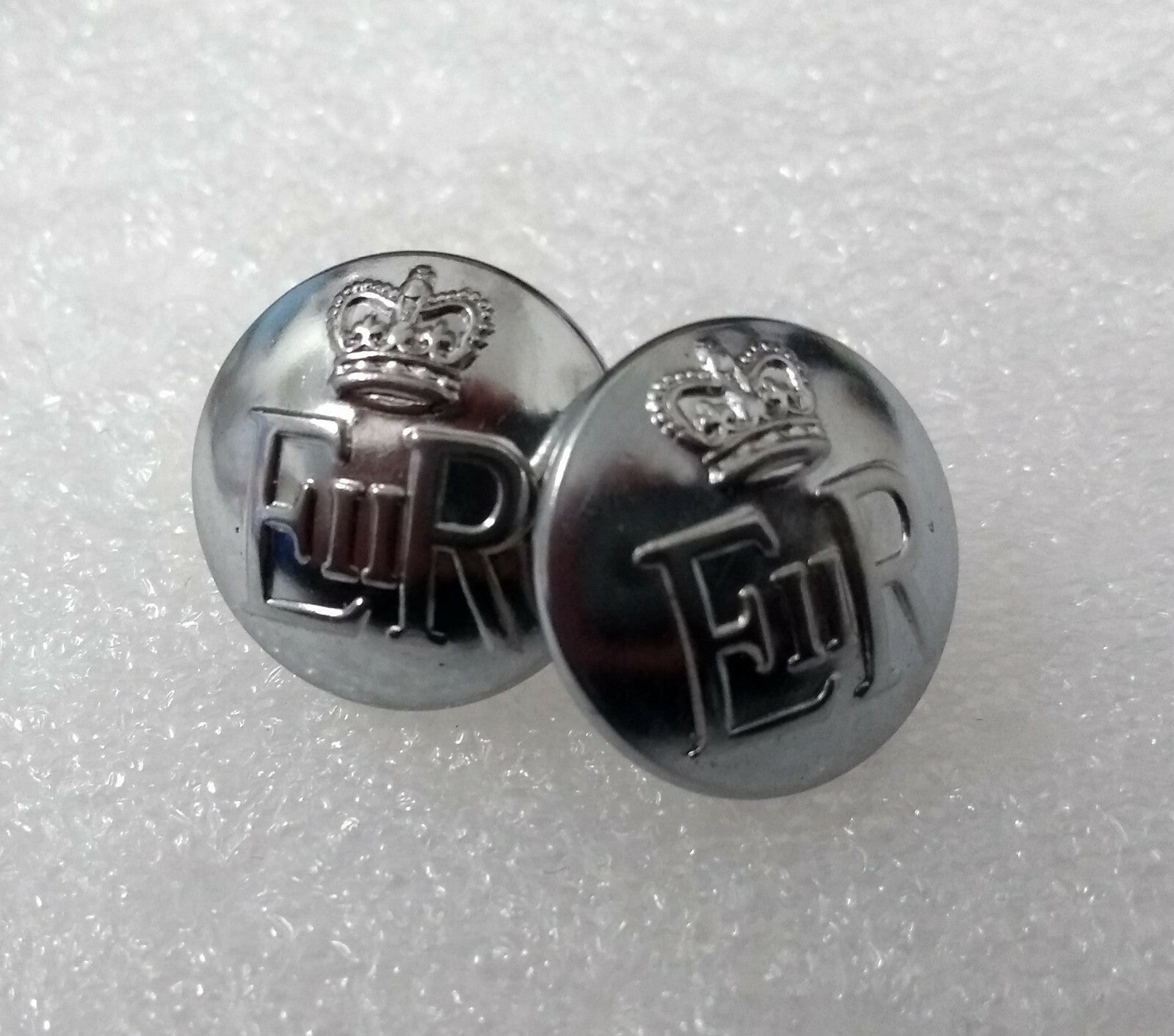 Genuine British Made Issue E R Crown Silver Buttons 30L 19mm