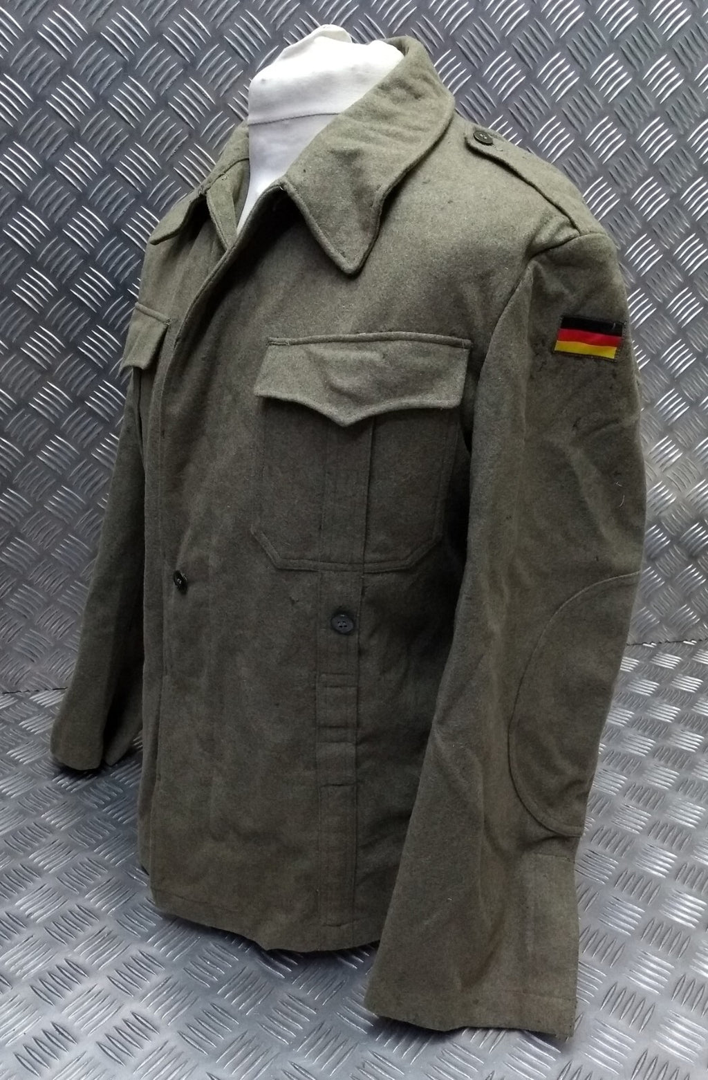 Vintage Field Jacket German Army 1960s Pattern Wool Serge Bundeswehr 104cm