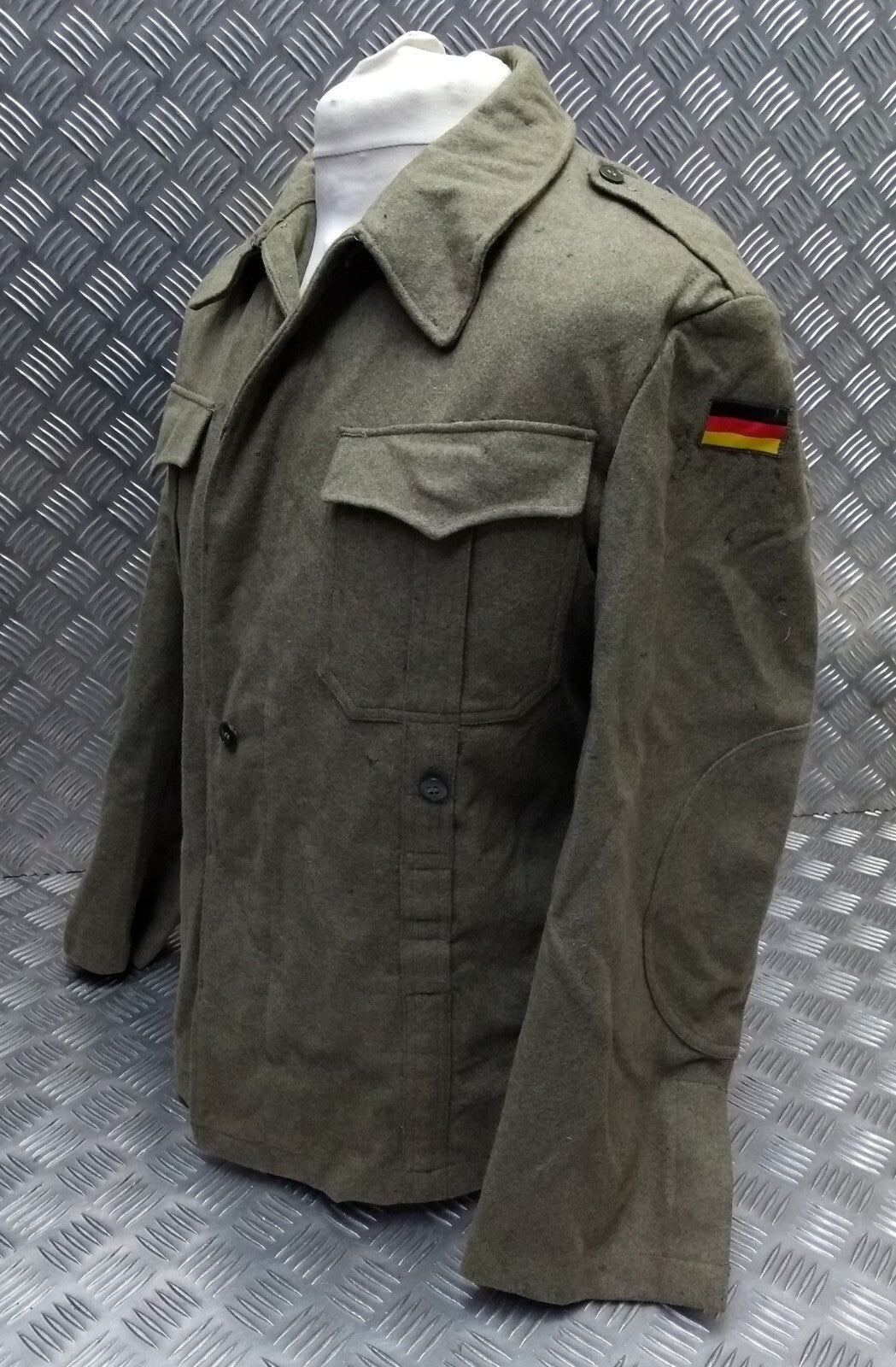 Vintage Field Jacket German Army 1960s Pattern Wool Serge Bundeswehr 104cm