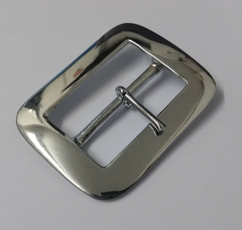 2 1/4" Buckle Hi Sheen Chrome Single Prong For Leather / Canvas Belts