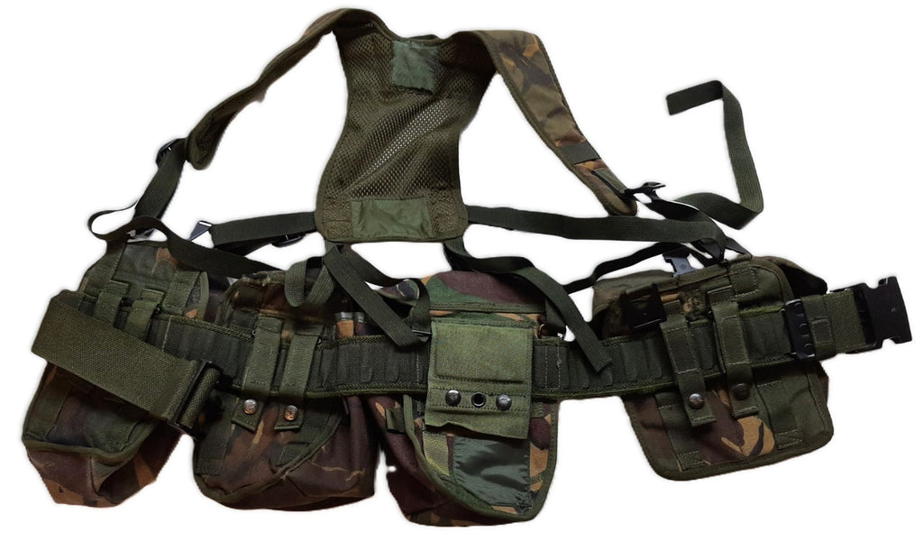 Airborne Army Webbing British DPM Camo Assault Belt Yoke & Assorted Pouches (4)