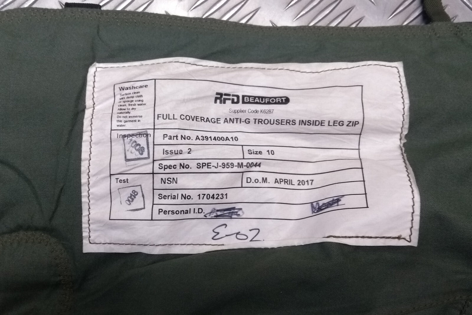 Anti G Trousers Fighter Pilot Aircrew Full Coverage Beaufort Full Zip RFD