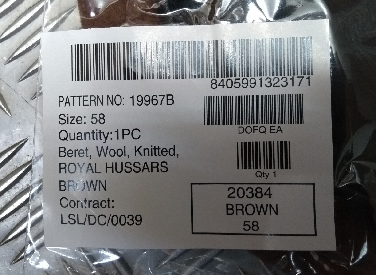 The Royal Hussars Brown Wool Beret British Army issue Size 58cm NEW
