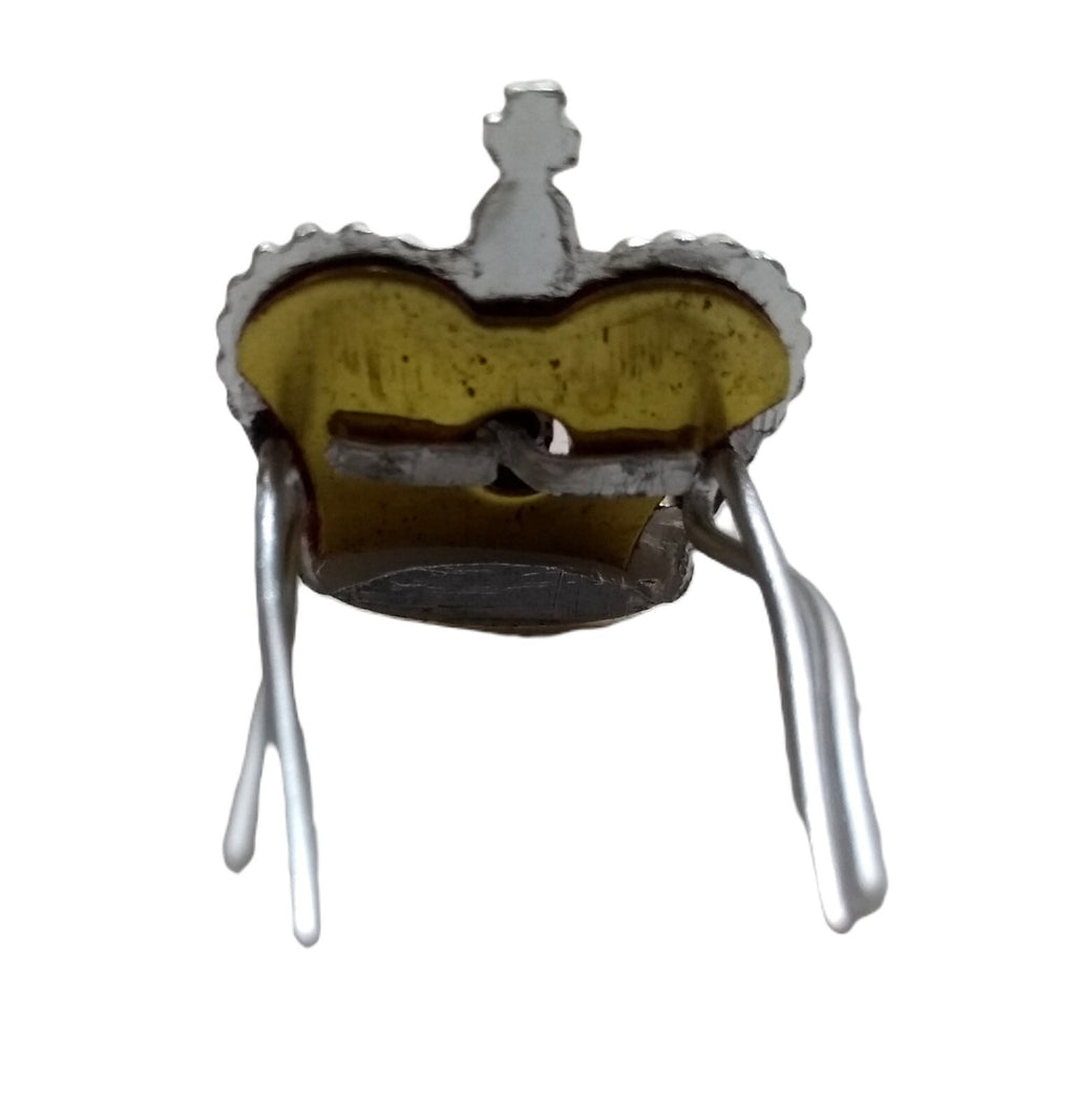 Rank Crowns British Officer Insignia Silver & Gold Long Wires 1 Pair